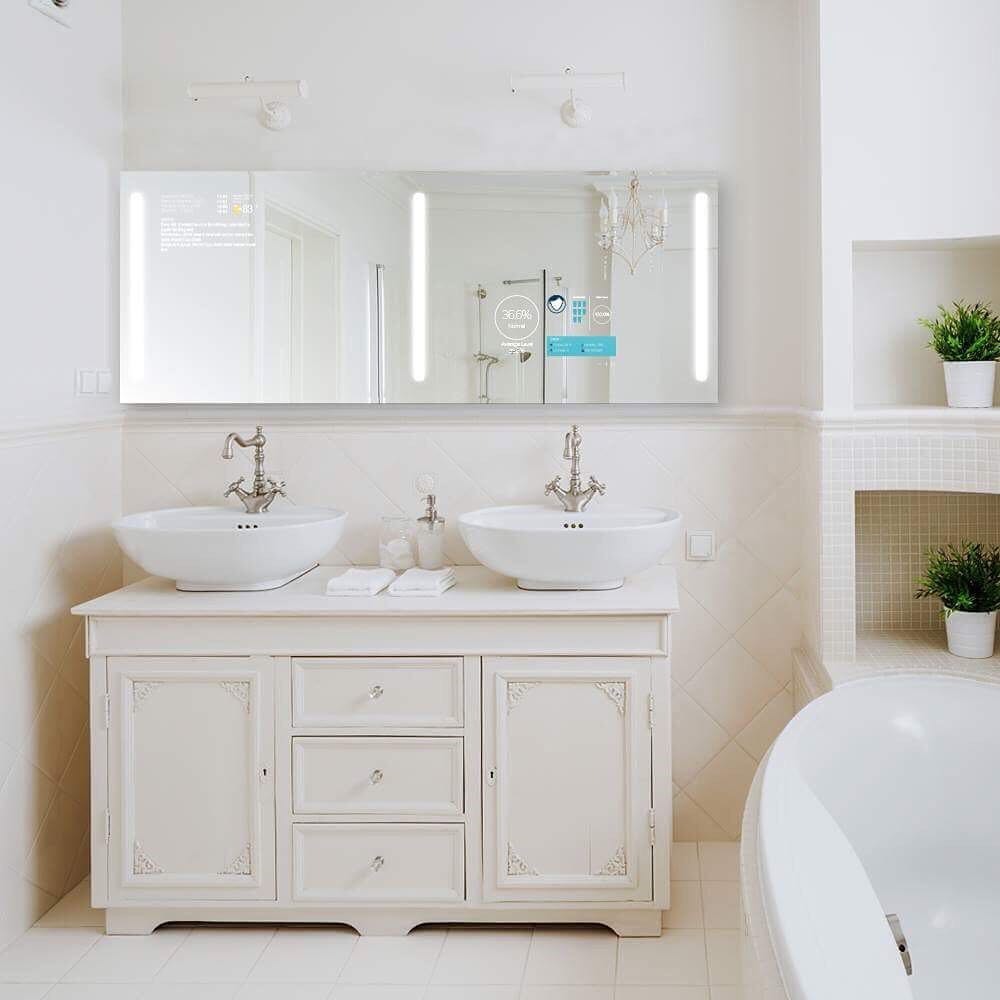 QAIO Double Sink Mirror with Face Hydration Feature