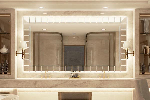 Premium Quality Deco Art lighted mirror installed in the bathroom