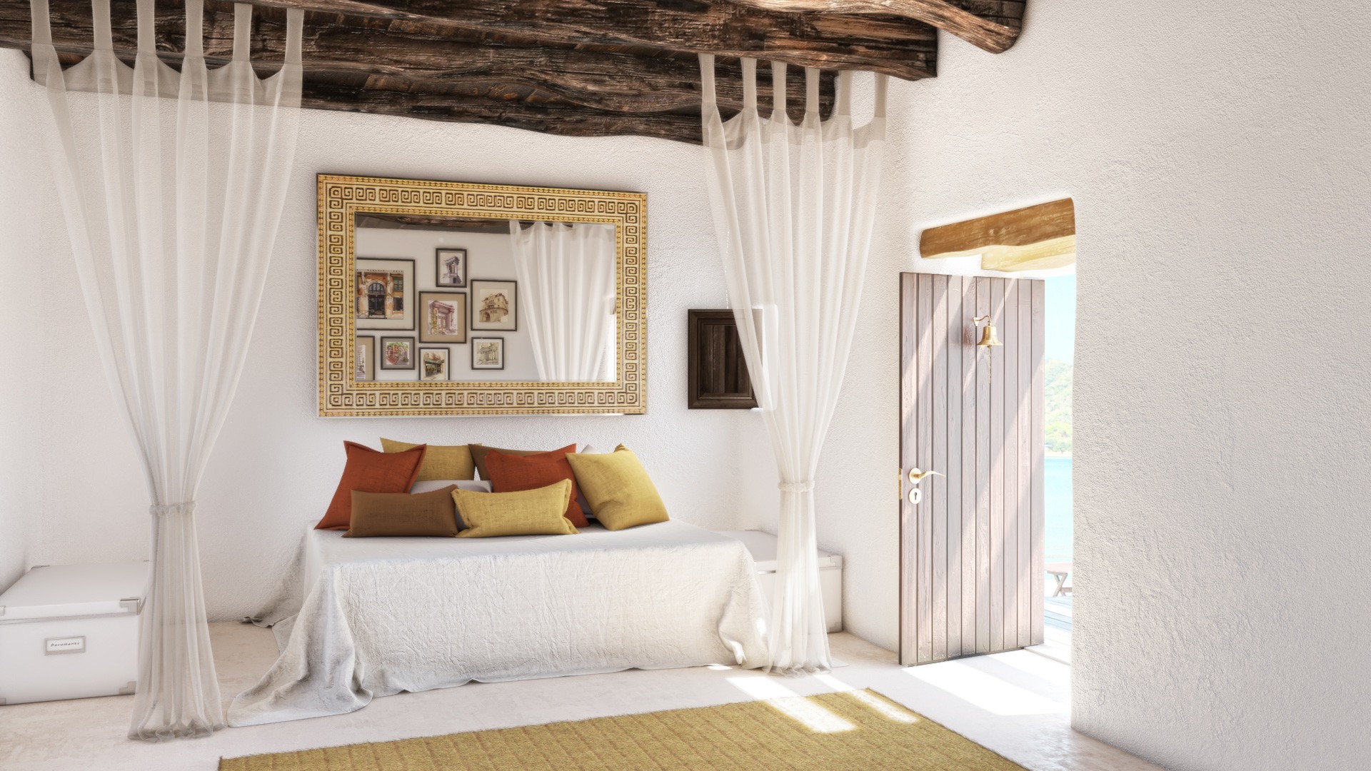 Minimalist Home Design installed with Grand Mirrors in a white home