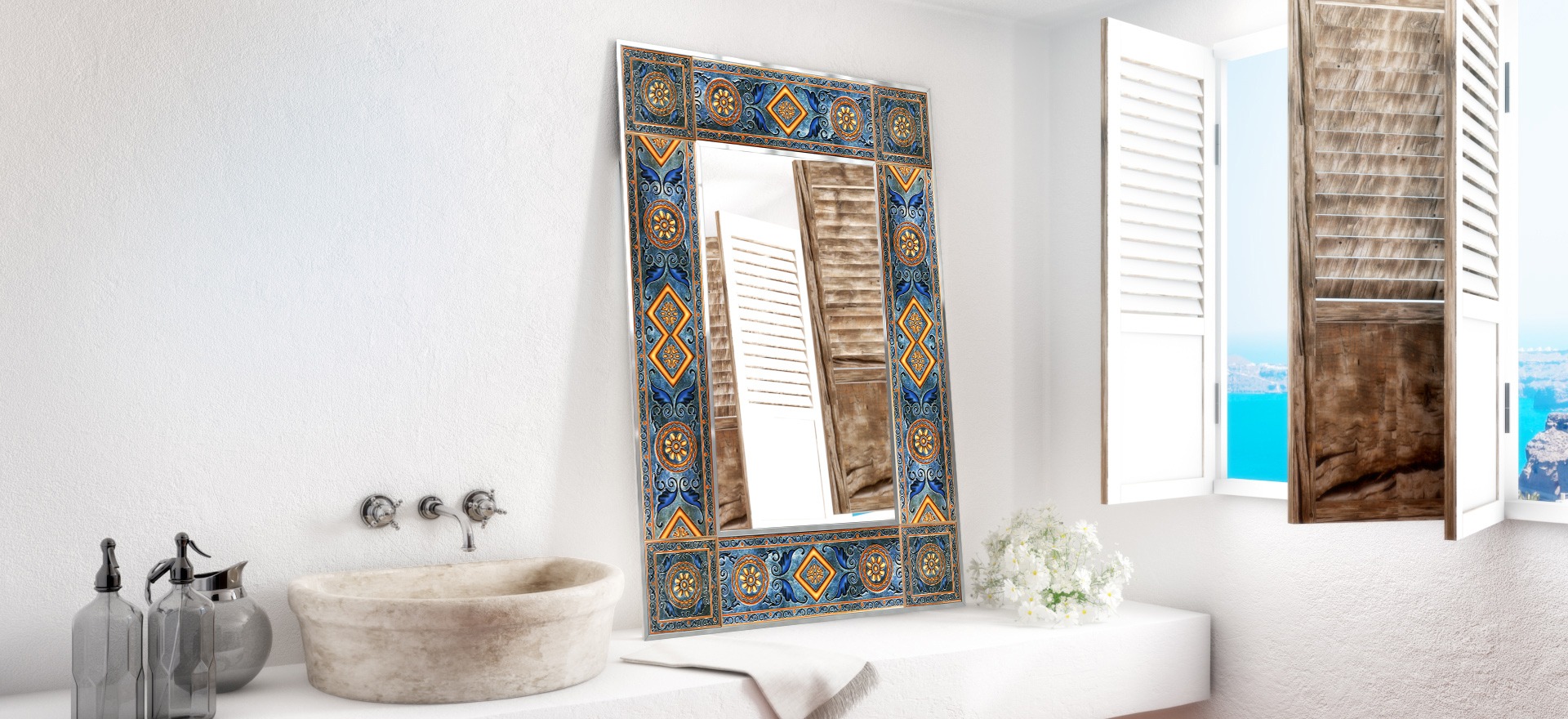 Mediterranean Lighted Mirror by Grand Mirrors
